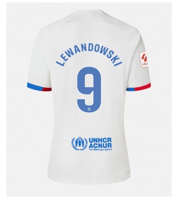 Barcelona Robert Lewandowski #9 Koszulka Wyjazdowych Kobiety 2023-24 Krótki Rękaw